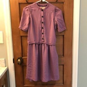 Burberry Lavender Button-Up Mini Dress